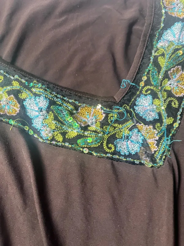 Rampage Vintage y2k early 2000s embellished boho flutter sleeve blouse - Image 3