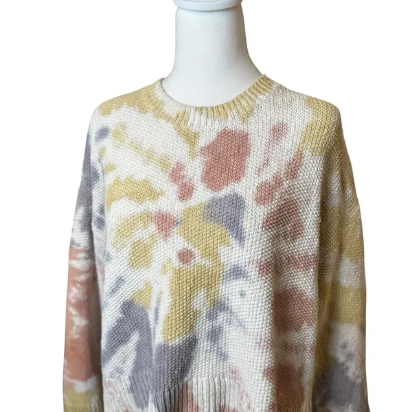 Madewell Tie-Dye Westford Pullover Sweater Pastel Cotton‎ Small Artsy Boho Boxy - Image 9