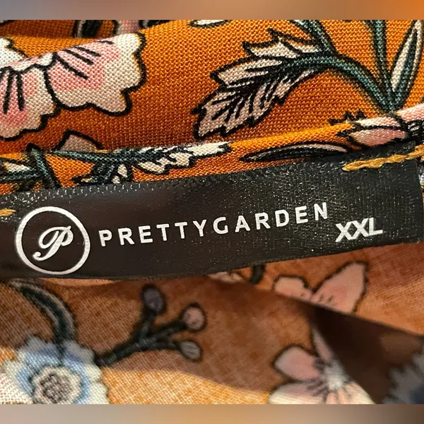 PrettyGarden Ruffle Cap Sleeve Floral Hi-Low Maxi Dress‎ Brown Size XXL (18) - Image 5