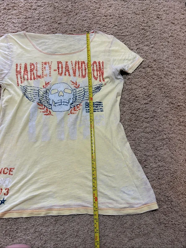 Harley-Davidson Yellow Tee with Orange and Blue Graphic - Image 5