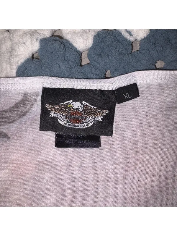 Vintage Y2K Harley-Davidson Women's XL Eagle Graphic Summer Motorcycle T-Shirt - Image 5