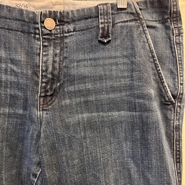 Gap 1969 Boyfriend Flare Robertson Trouser Jeans Dark Wash Blue Womens Sz 32/14‎ - Image 3