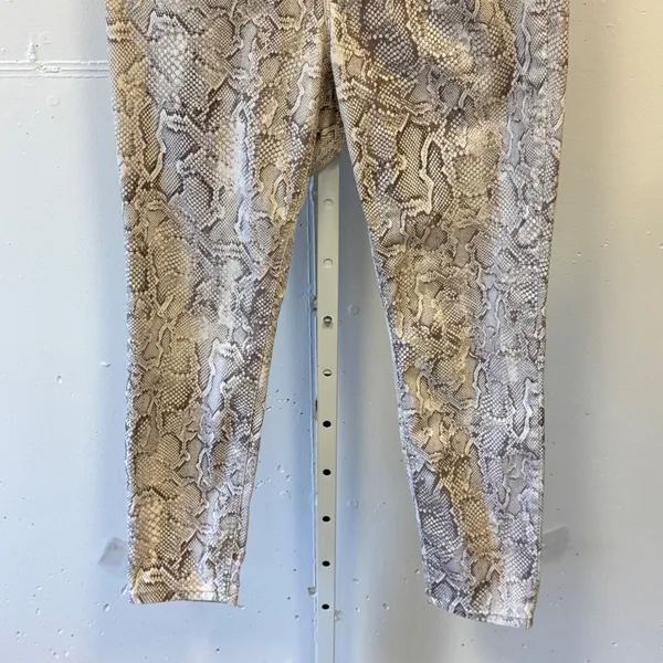 White House Black Market Snakeskin Skinny Jeans High Rise Python Print Neutral - Image 4