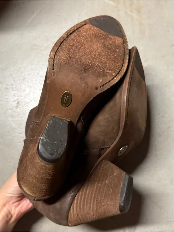 Frye Reina Western Ankle Bootie Brown Leather Size 7.5 EUC - Image 5