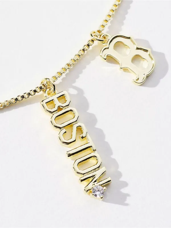 LUV AJ by Bijoux Sports THE MLB LAYERED NAMEPLATE NECKLACE in Boston Red Sox,NEW - Image 3