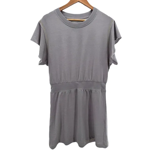 Grey State Cleo Dress Size 4 Flutter Sleeve Gray‎ Terry Mini Dress Comfy Casual - Image 2