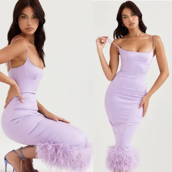 HOUSE OF CB 'Helena' Orchid purple‎ lavender Satin Midi Dress /Size XS NWOT - Image 4