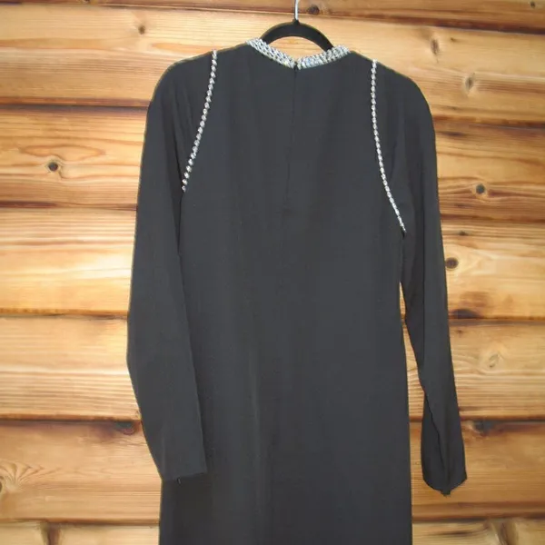 Mac Duggal 26612 Womens Raglan Long Sleeve Black Gown Dress - Image 13