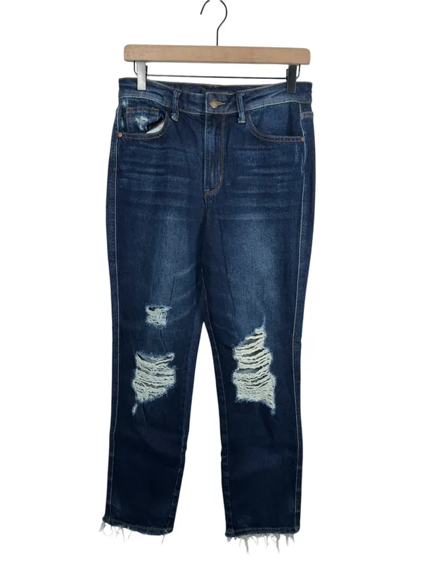 Judy Blue High Waist‎ Rigid Magic Heavy Destroy Straight Jeans Women’s 5/27 - Image 3