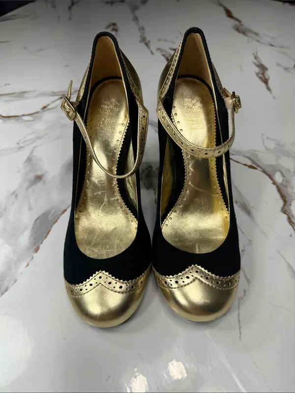 Coach Gold and Black Mary Jane Heels - Image 15
