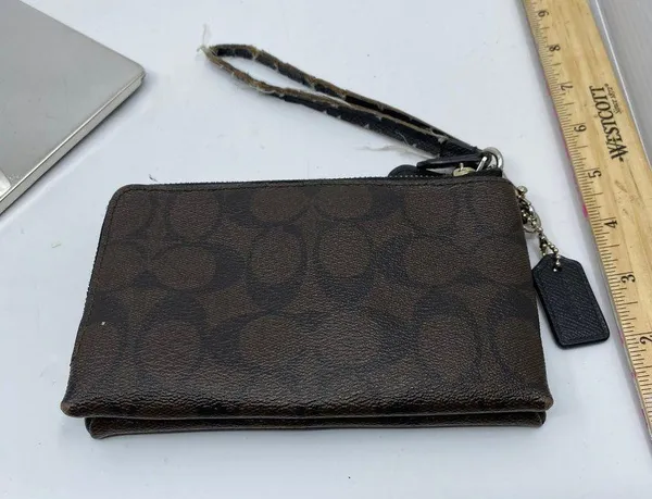 COACH Dark Brown Leather Wristlet - Image 2