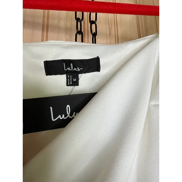 NWT Lulus Sheerly Sultry Ivory Organza Balloon Sleeve Two-Piece Jumpsuit Size M - Image 4