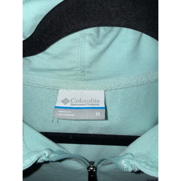 Columbia Womens Mint Green Full Zip Hoodie Activewear M Hiking Lightweight - Image 3