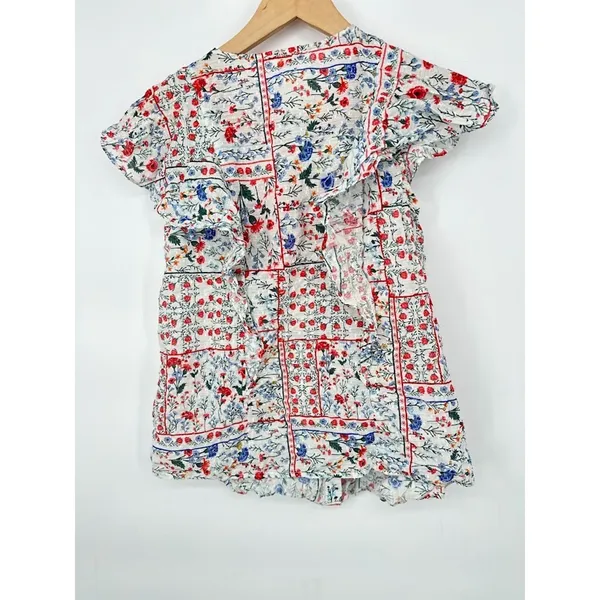 Anthropologie‎ Let Me Be Bandana Button Down Top Womens 6 Patchwork Hippie Boho - Image 6