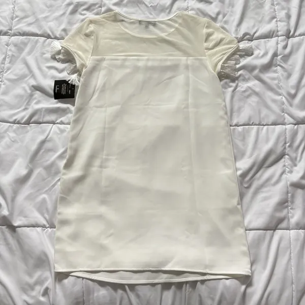 NEW Lulus‎ Iced Latte Dress Womens Medium White Shift Tassel Wedding Cocktail - Image 11