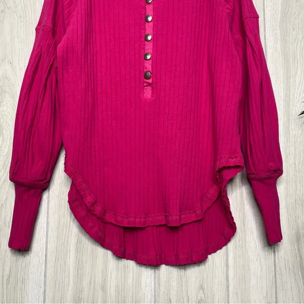 Free People Movement Bella Layer Henley Top Passion Fruit size S Small - Image 5