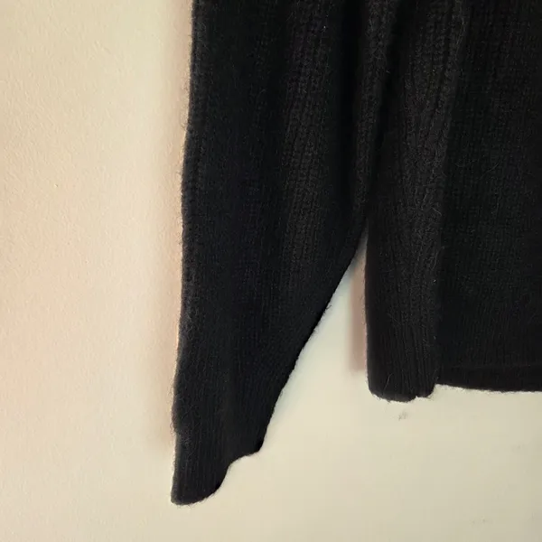 J. Crew Black Puff Sleeve Turtleneck Alpaca and Wool Blend Sweater - Image 5