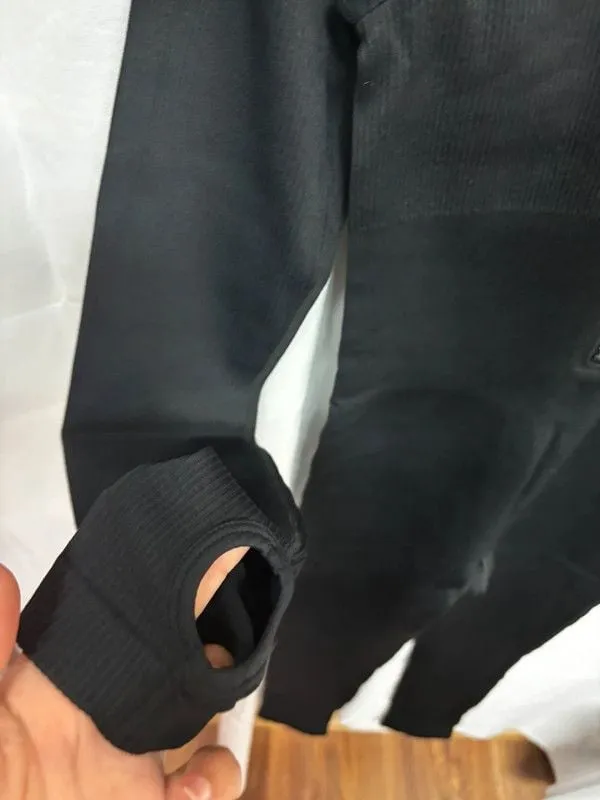 black long sleeve zip up bodysuit Size M - Image 4
