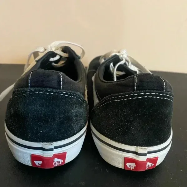 Black Old School Vans‎ Youth Size 6 W7 - Image 6