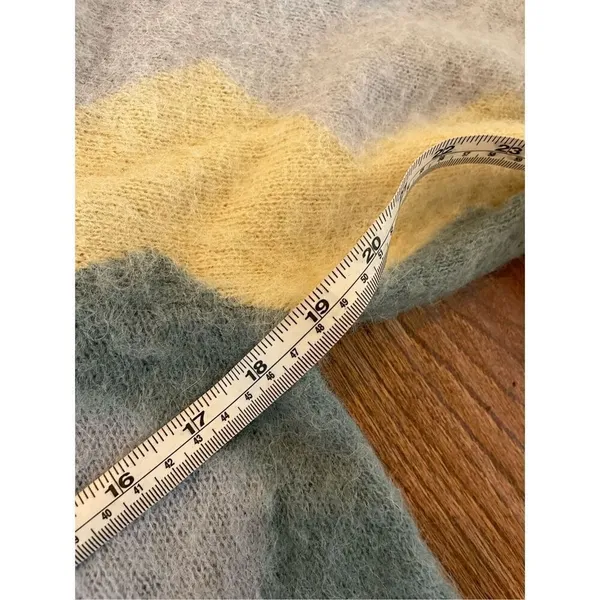 J. Crew blue and yellow argyle alpaca wool crewneck sweater - Image 5