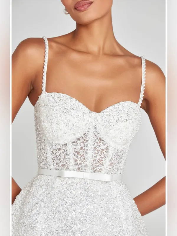 Nadine Merabi Alice Embellished Cocktail Minidress 14 - Image 5