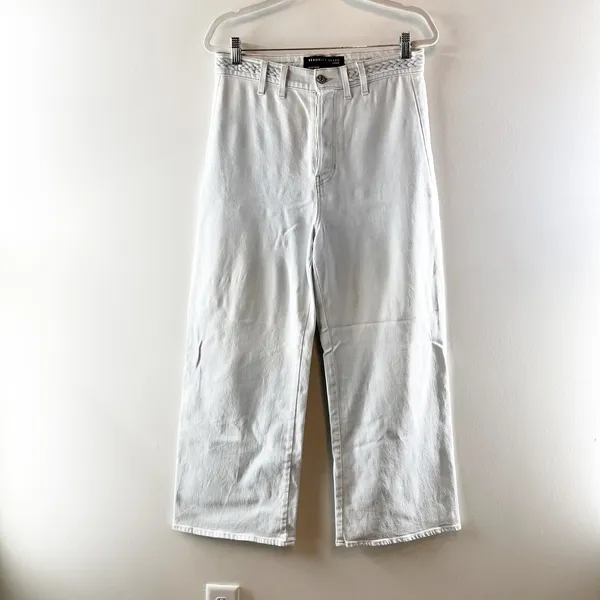 Veronica Beard Grant Braided Waist Extra High Rise Wide Leg Jeans Aspen Blue 10 - Image 2