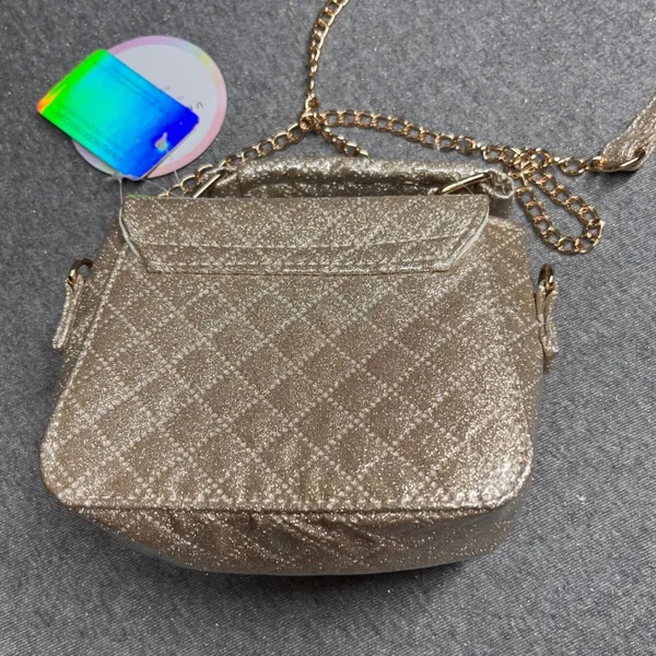 UNDER ONESKY Luxe Glitter Bow‎ Crossbody Bag Gold Chain Kids Girls Evening - Image 2