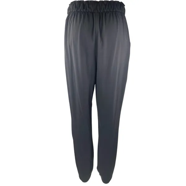Lululemon Black Elastic Waist Straight Leg Activewear Paperbag Trousers Pants 8 - Image 3