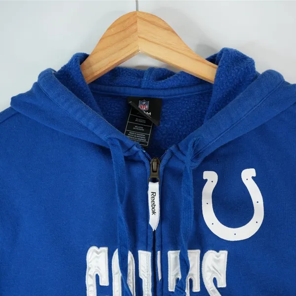 NFL Team Apparel Reebok Indianapolis Colts Womens L Full Zip Hoodie‎ Sweatshirt - Image 3