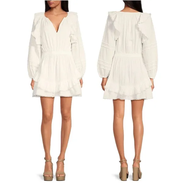 NWT Chelsea & Violet Amanda Cotton Ruffle Dress White Sz Large Boho Cottagecore - Image 4