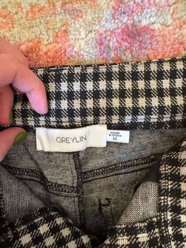 Houndstooth Black And White Pants Size XS - Image 5