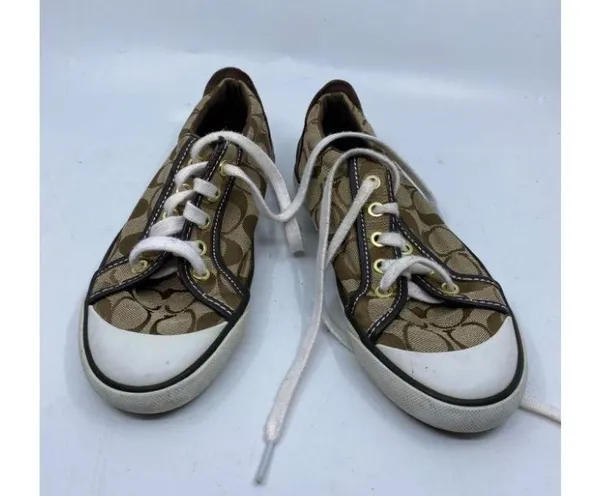 Coach White Tan Women's Sneakers Size 6B - Image 2
