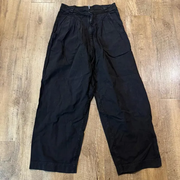 NWT Free People Lotta Love Linen Trouser Wide Leg Black Pants SIZE 2 - Image 4