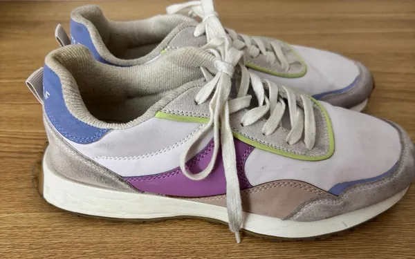 Zara Color Block Athletic Sneakers Purple Blue Beige Size 39 (8) Workout Relax - Image 7