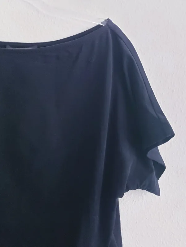 Cider Vertical Short Sleeve  Solid Blouse - Image 5
