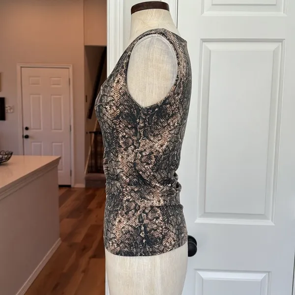Snakeskin Print square neck Sleeveless Top Zara - Image 6