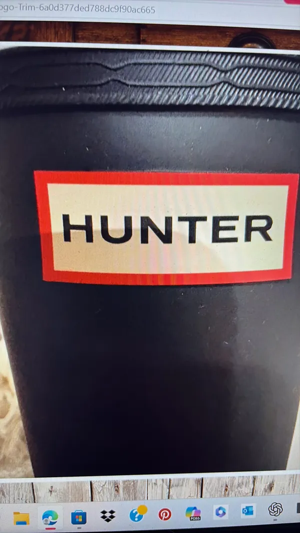 Hunter Black Rainboots with Red Logo Trim  - Image 2