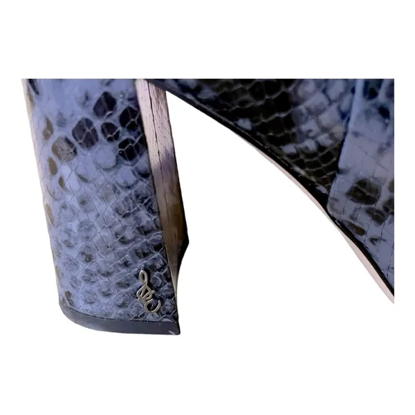 Sam Edelman Womens CODIE leather Navy Ankle Boots Shoes 6.5M snake print - Image 12