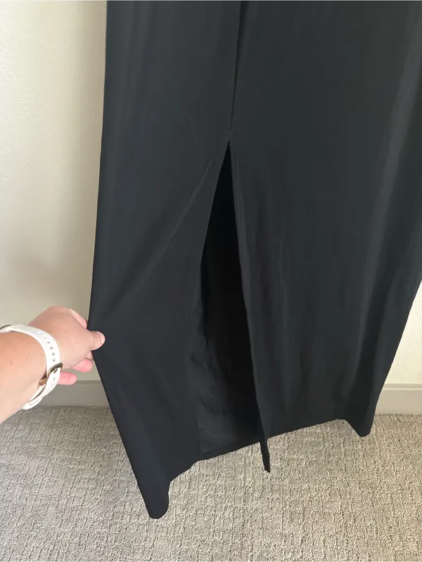 Vintage City Triangles Black Rhinestone Strap Maxi Dress Y2K Small - Image 9