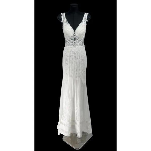 Sherri Hill 50906 White Lace‎ Mermaid Gown Sz 0 NWT $450 - Image 3