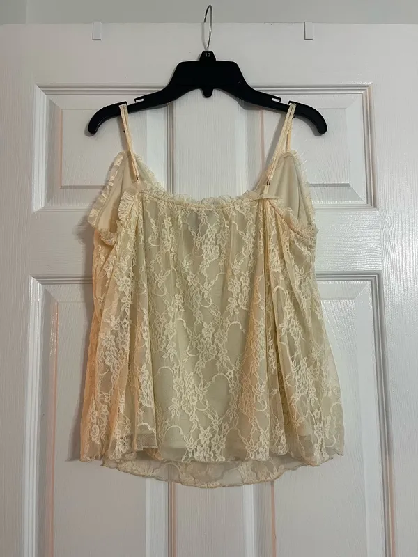 Cream Aqua Lace Cami - Image 2