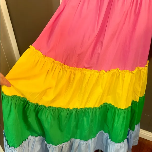 CROWN & IVY Rainbow Striped Maxi Dress - Image 4