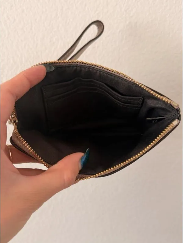 Leather Gold Coach Wristlet - Image 3