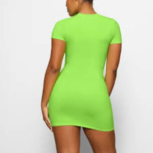SKIMS Signature Swim T Shirt Dress - Neon Green, size Small, $88 - Image 4