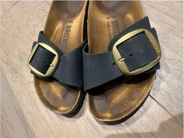 Birkenstock Madrid Big Gold Buckle Midnight Nubuck Nar - Navy - size 38 EU - Image 4
