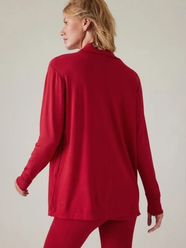 Athleta Pranayama Restore Wrap Cardigan Red Size XS - Image 3