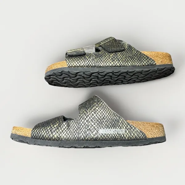 BIRKENSTOCK Arizona Women's Size 7 EU 38 Birko-Flor Shiny Python Sandals - Image 4
