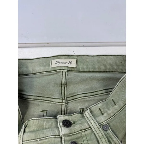 Madewell‎ 9" High Rise Skinny Crop Button Fly Jeans Womens Size 26 Green Denim - Image 7