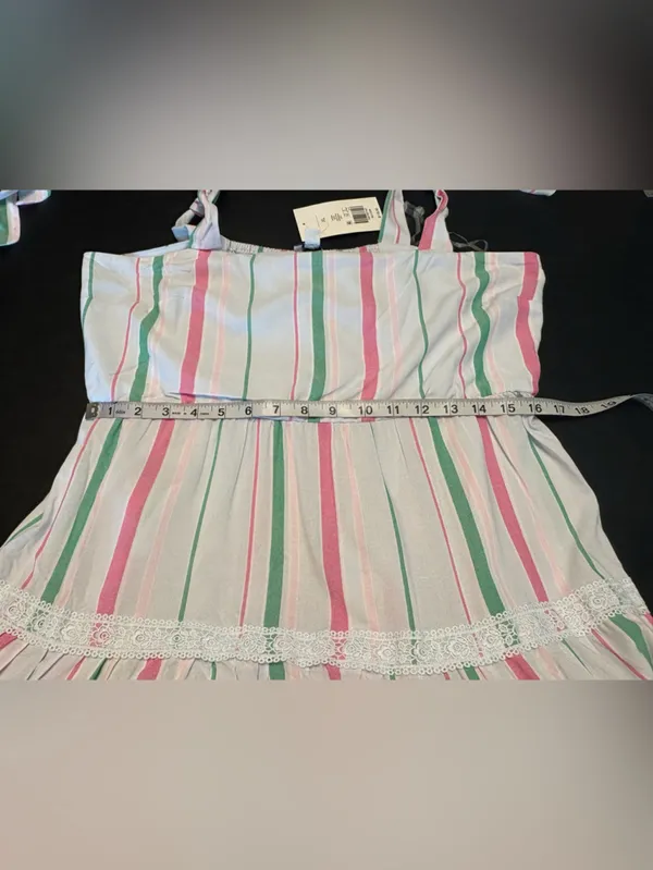 crown & ivy Pastel Striped Sleeveless Tiered Maxi Dress size XL NWT - Image 10