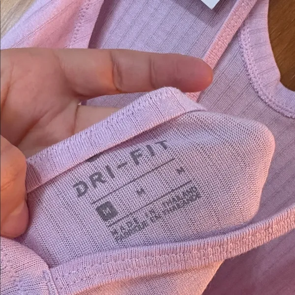 Nike Yoga Dri-Fit Size Medium Pink Open-Back Activewear Tank Top - Image 5